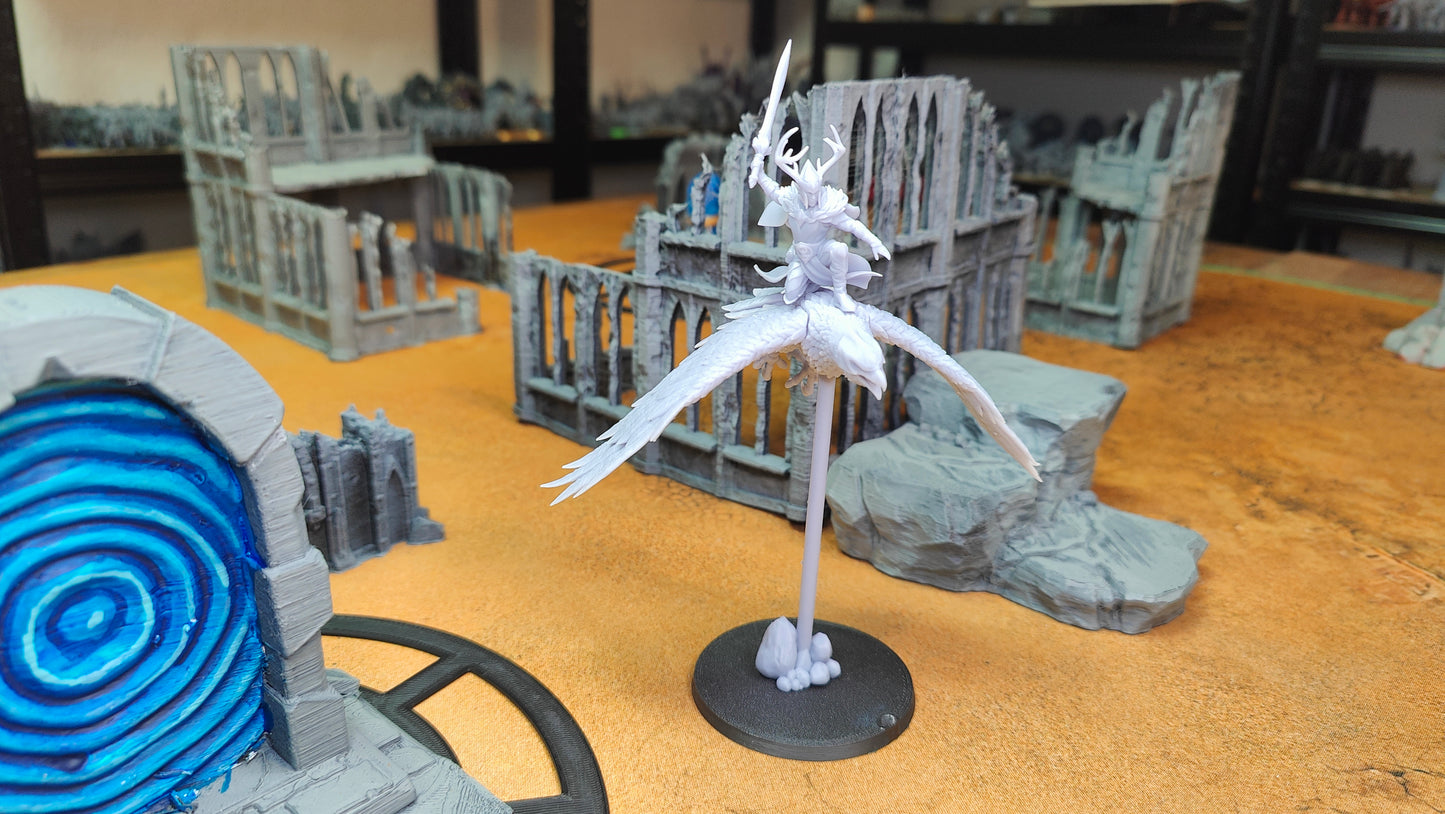 Faelar, Evergreen Elves Commander on Eagle