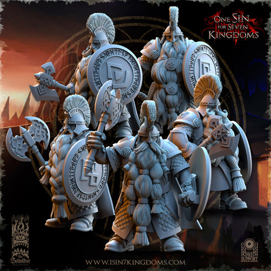 Highborn Wariors with Axe and Shield fra Dwarven Kingdoms