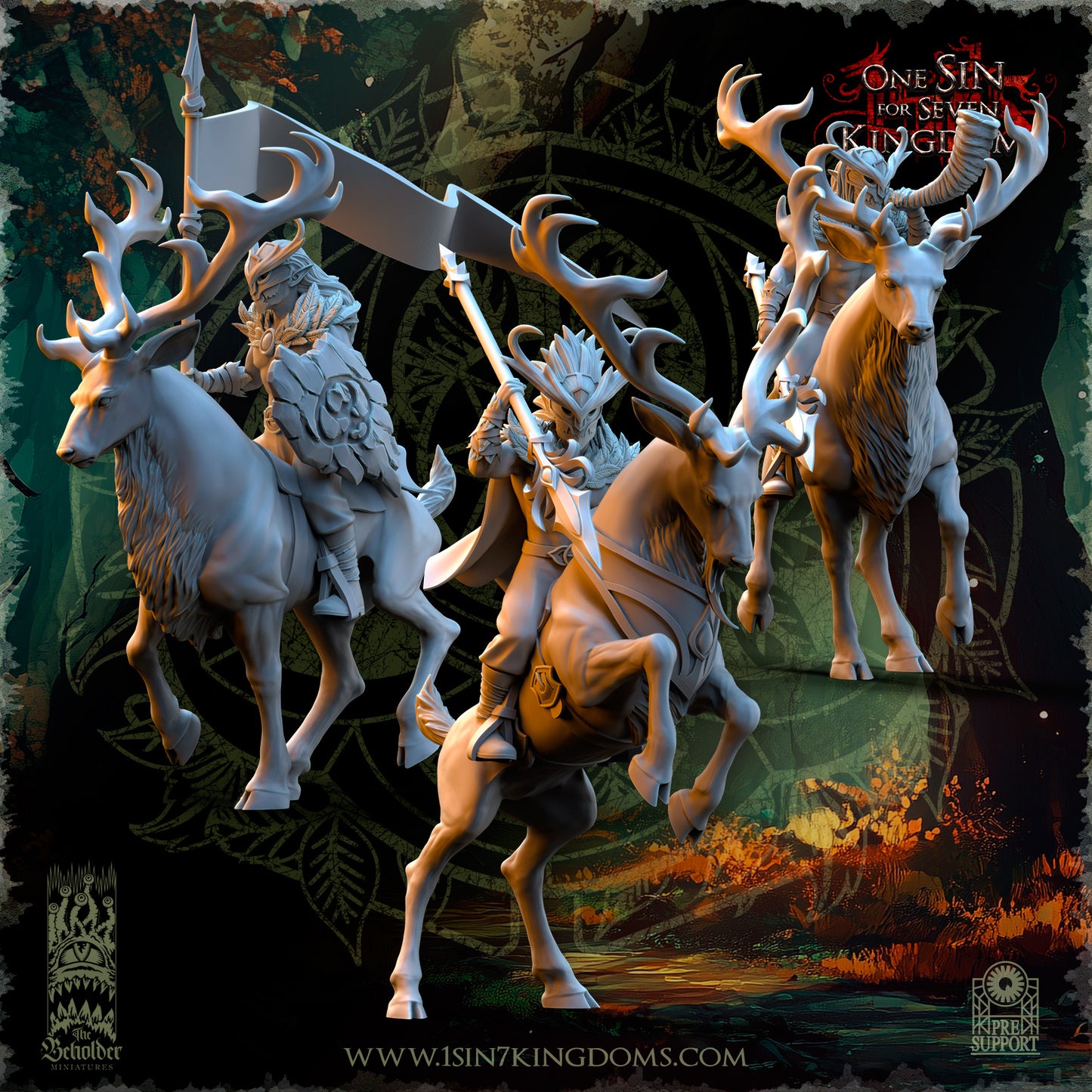 Evergreen Elves Deepwood Riders Command Group