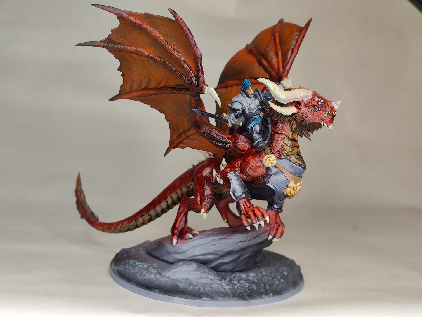 Trym Drakesong, Stormwolf Warlord on Dragon with Sword